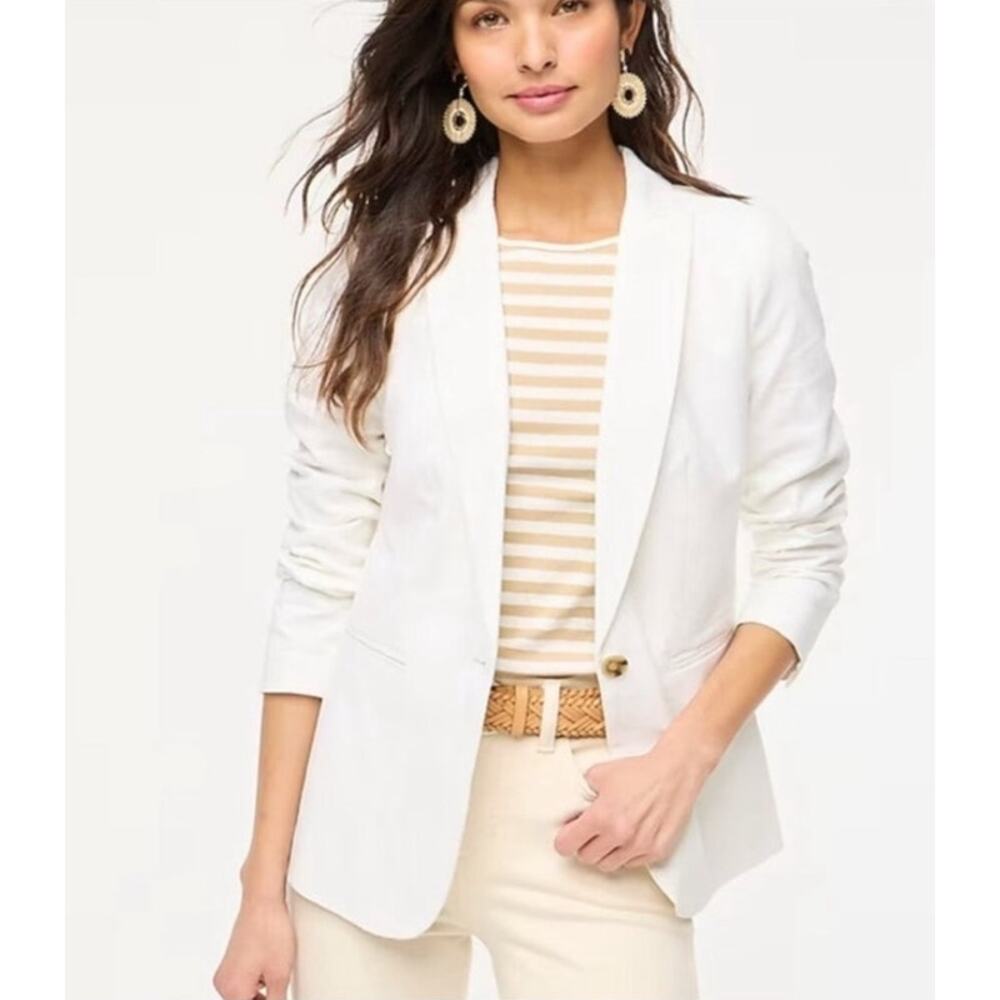 J. Crew White Linen Blazer